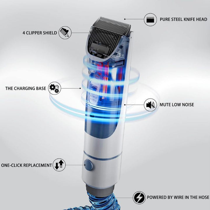 Lisslune | 5-in-1 Dog Grooming Kit with with Pet Hair Vacuum & Clipping Tools