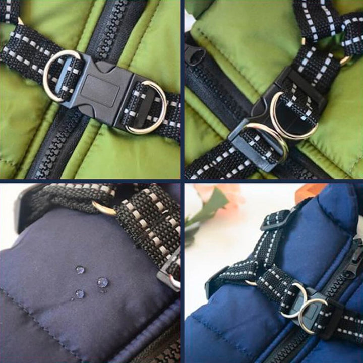 Lisslune | Waterproof Dog Jacket for Winter with Reflective Built-In Harness