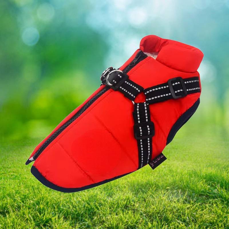 Lisslune | Waterproof Dog Jacket for Winter with Reflective Built-In Harness