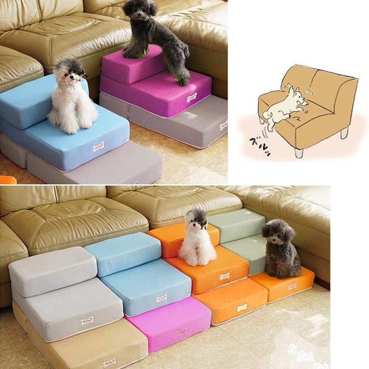 Lisslune | HOPHAVEN – Soft Foam Pet Stairs for Safe Couch & Bed Access