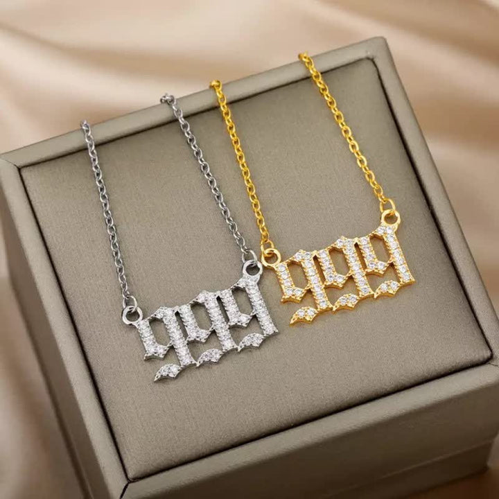 Lisslune | Zirconia English Numbers Necklace – Seraphina