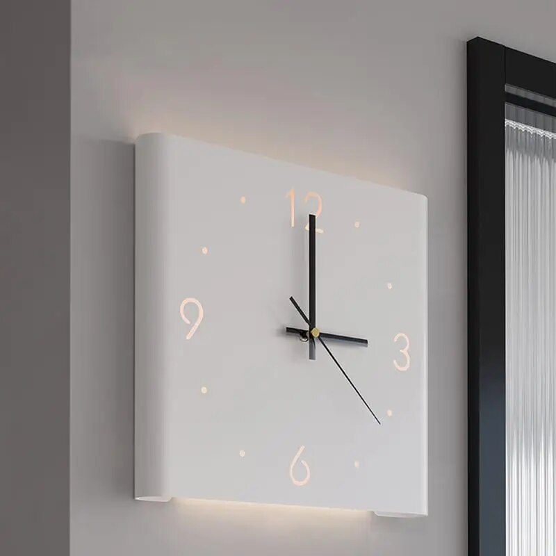 Lisslune | KLOKUUR | Square Wall Clock with Light | Minimalist | Modern Wall Clock | Simple Room Decoration