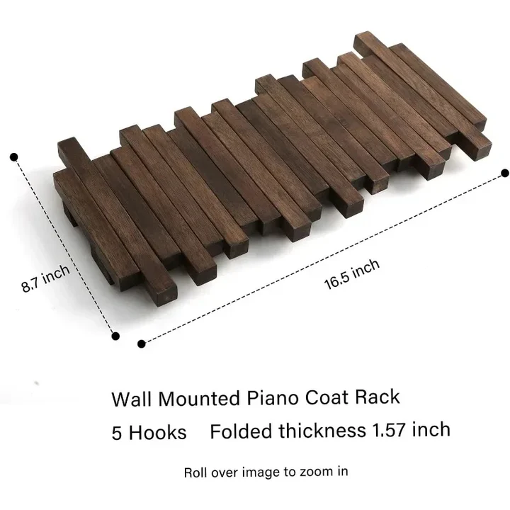Lisslune | Natural Wood Coat Hook Rack