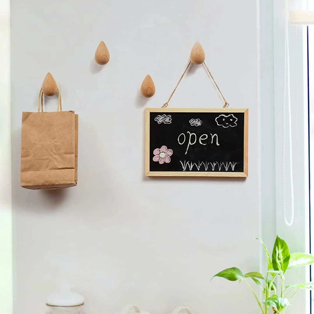 Lisslune | Beech Wood Water Drop Wall Coat Holder