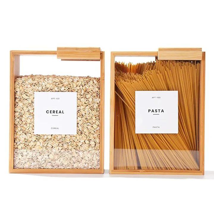 Lisslune | Bamboo Cereal Dispenser and Food Storage Container