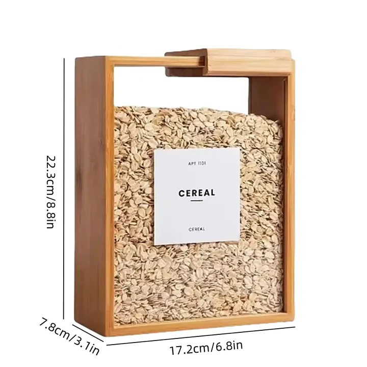 Lisslune | Bamboo Cereal Dispenser and Food Storage Container