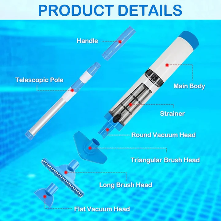 Lisslune | 3 in 1 Cordless Rechargeable Pool Vacuum Cleaner