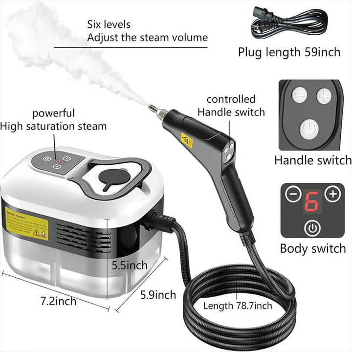 Lisslune | 2500W High Pressure Steam Cleaner with Gloves