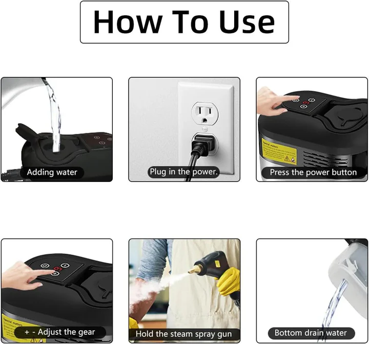Lisslune | 2500W High Pressure Steam Cleaner with Gloves