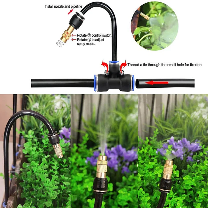 Lisslune | Drip Irrigation Kit with 360 degree Flexible Hose