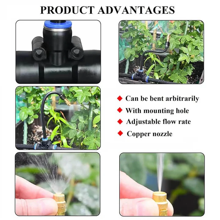 Lisslune | Drip Irrigation Kit with 360 degree Flexible Hose