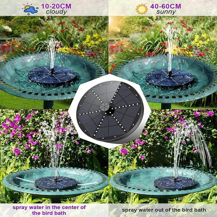 Lisslune | Solar Fountain with 60 LED Lights