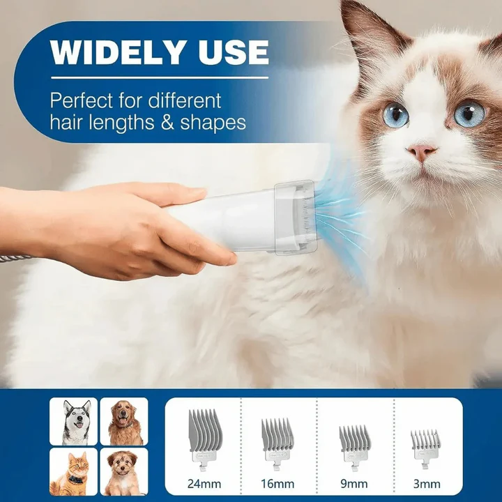Lisslune | Low-Noise Dog Grooming Vacuum with Full Pet Hair Clippers and Brush Kit