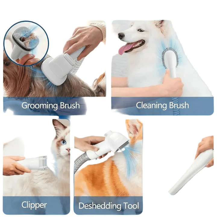 Lisslune | Low-Noise Dog Grooming Vacuum with Full Pet Hair Clippers and Brush Kit
