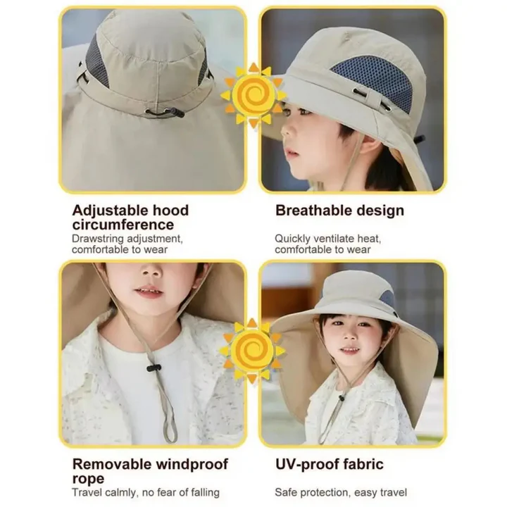 Lisslune | Adjustable Kids Solar Fan Hat