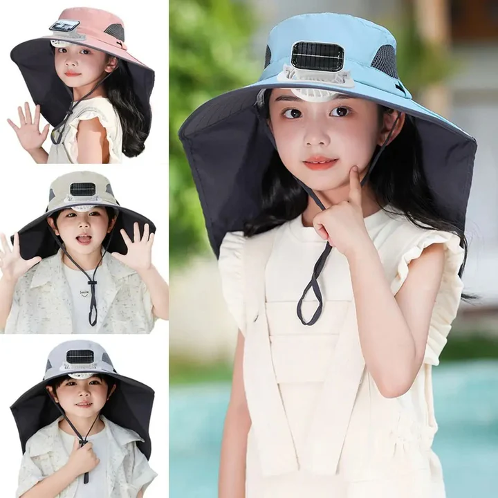 Lisslune | Adjustable Kids Solar Fan Hat