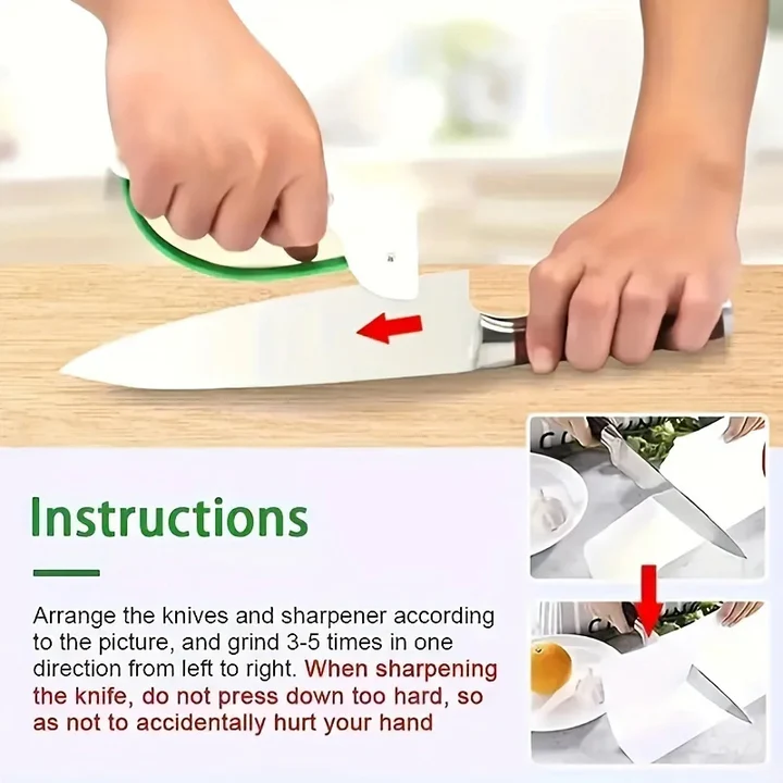 Lisslune | Compact Manual Knife Sharpener for Kitchen and Garden Tools