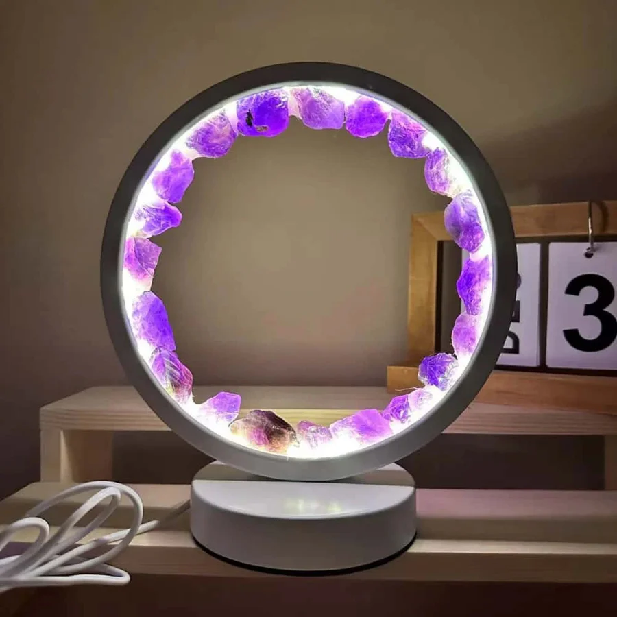 Lisslune | Healing Stone Night Lamp with Crystal Column Design