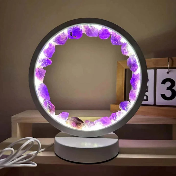 Lisslune | Healing Stone Night Lamp with Crystal Column Design