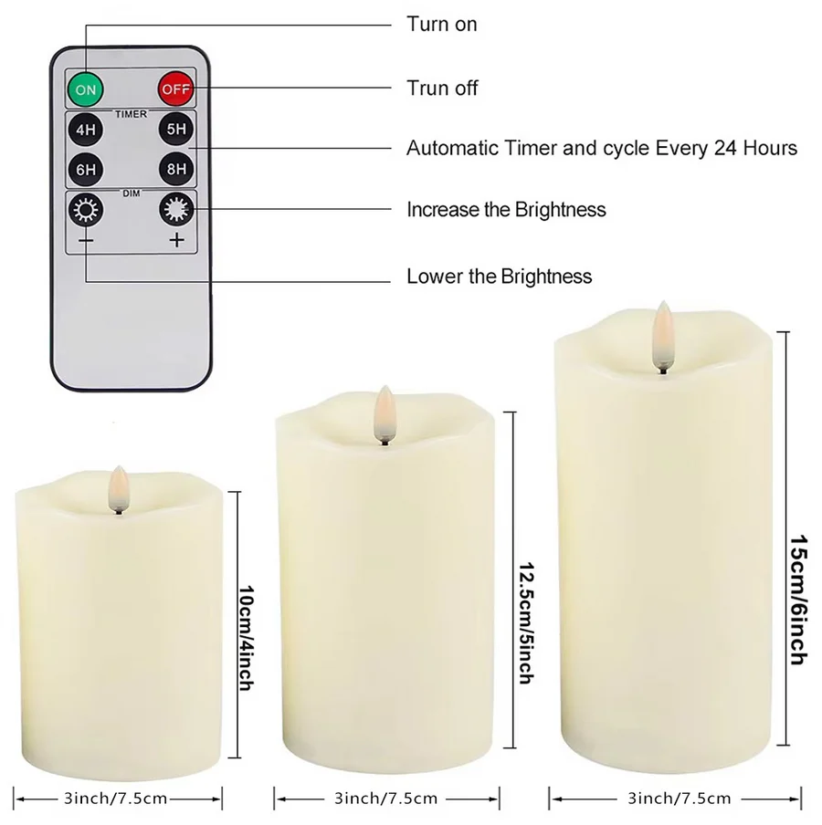Lisslune | Realistic Flameless Candles with Remote