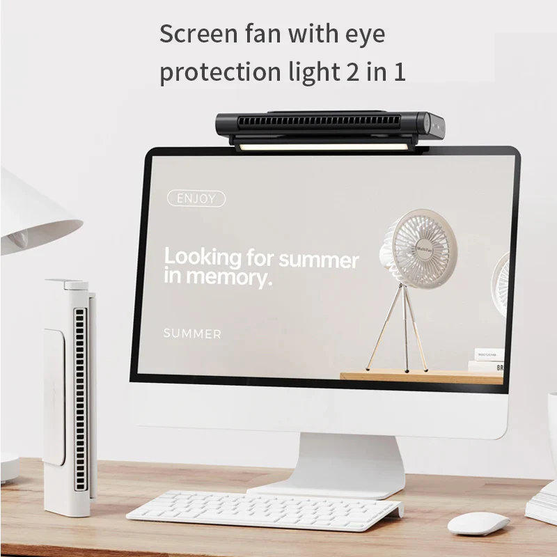 Lisslune | USB Bladeless Fan and Desktop Air Conditioner for Monitor Mount