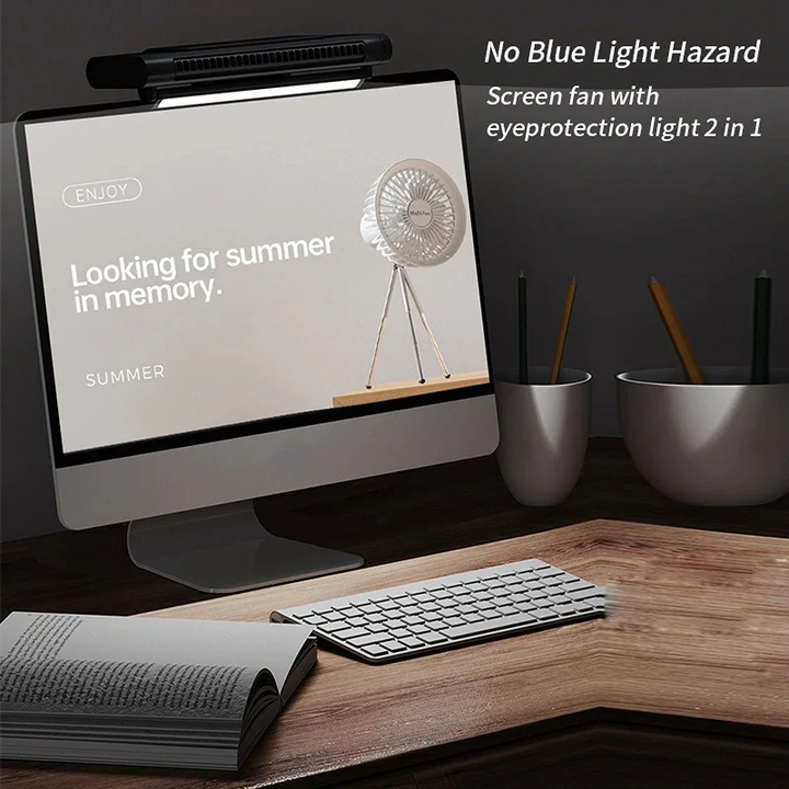 Lisslune | USB Bladeless Fan and Desktop Air Conditioner for Monitor Mount