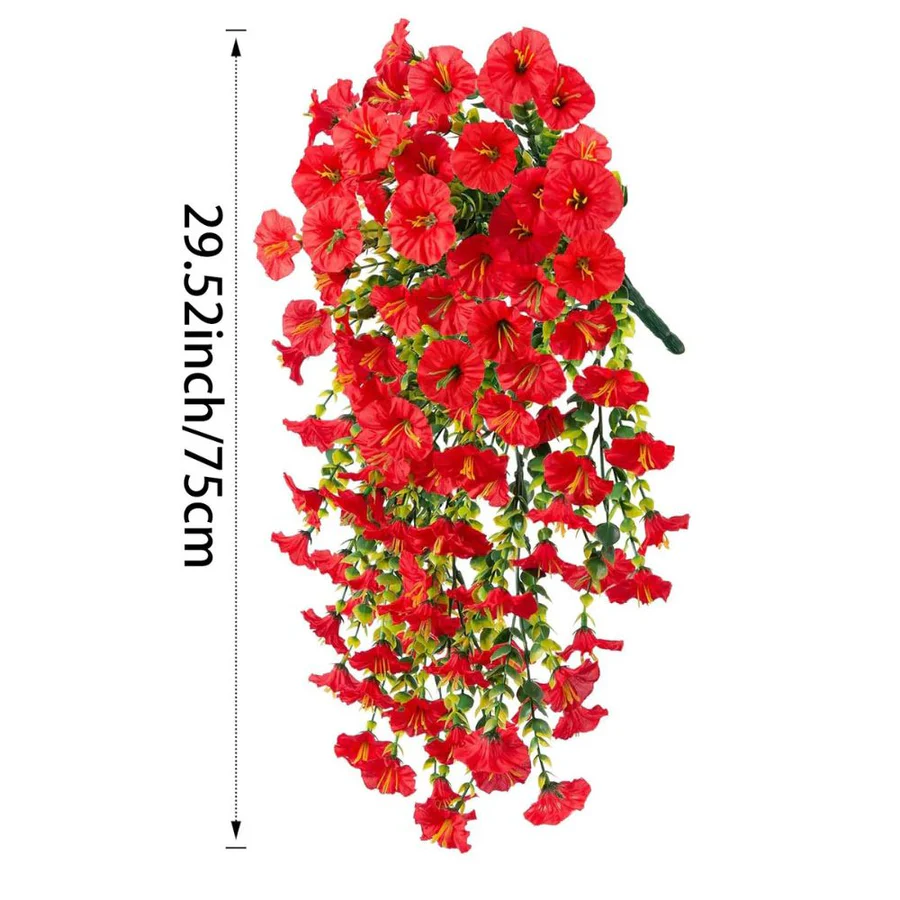 Lisslune | UV Resistant Artificial Morning Glory Flower Hanging Decor