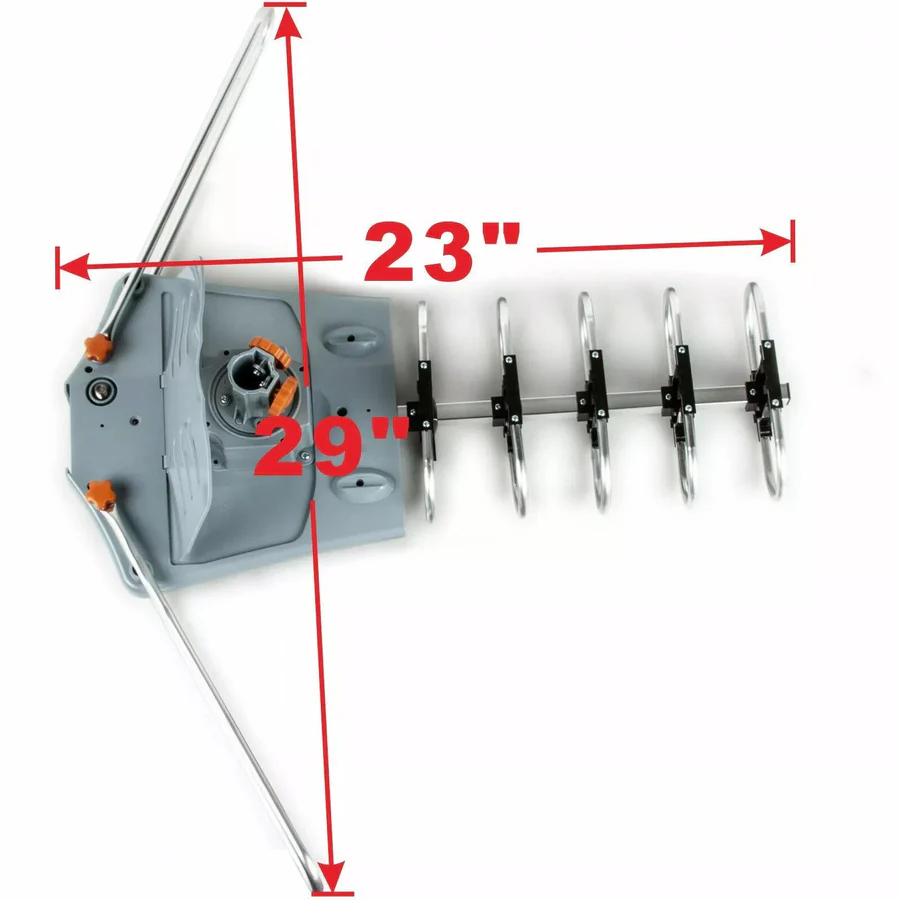 Lisslune | Long Range Digital HD TV Antenna with Full 360 Directional Motor and Mounting Pole