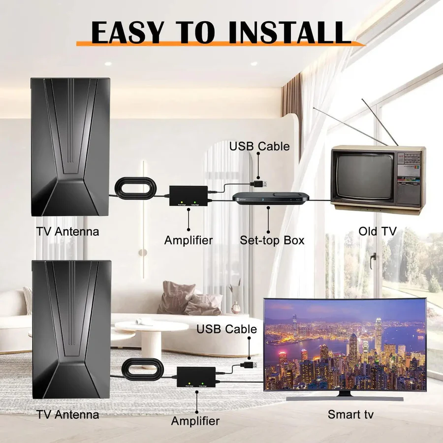 Lisslune | Indoor HDTV Antenna with Stand