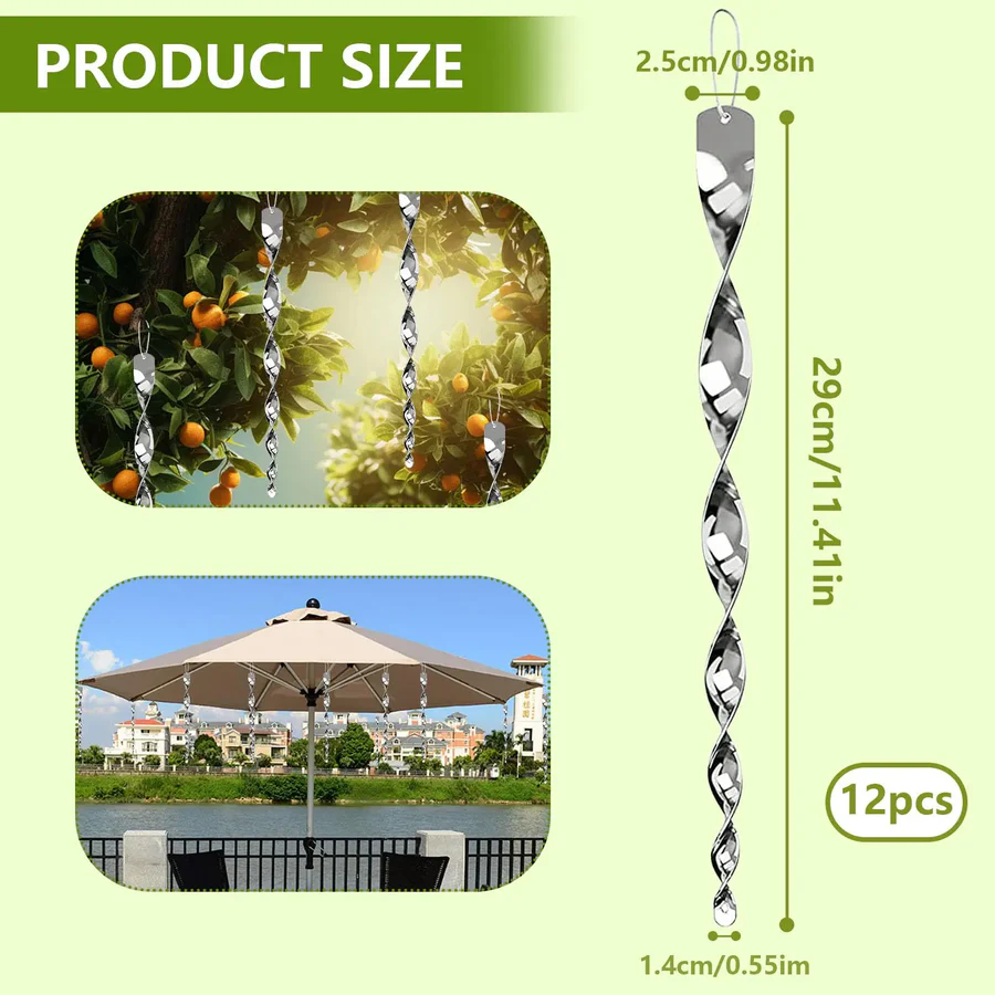 Lisslune | Reflective Bird Deterrent Spiral Rod