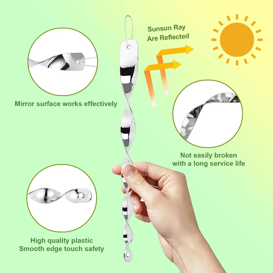 Lisslune | Reflective Bird Deterrent Spiral Rod