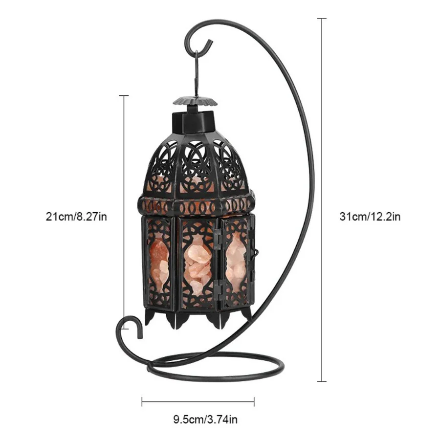 Lisslune | Vintage Iron Salt Rock Tabletop Lamp