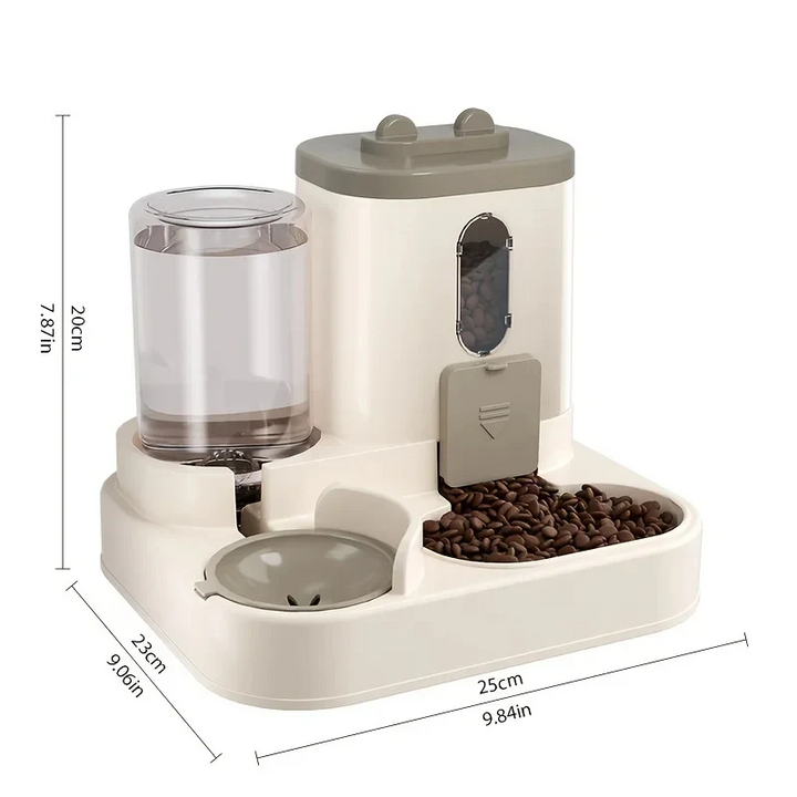 Lisslune | 2 in 1 Dog and Cat Feeder with Water Dispenser