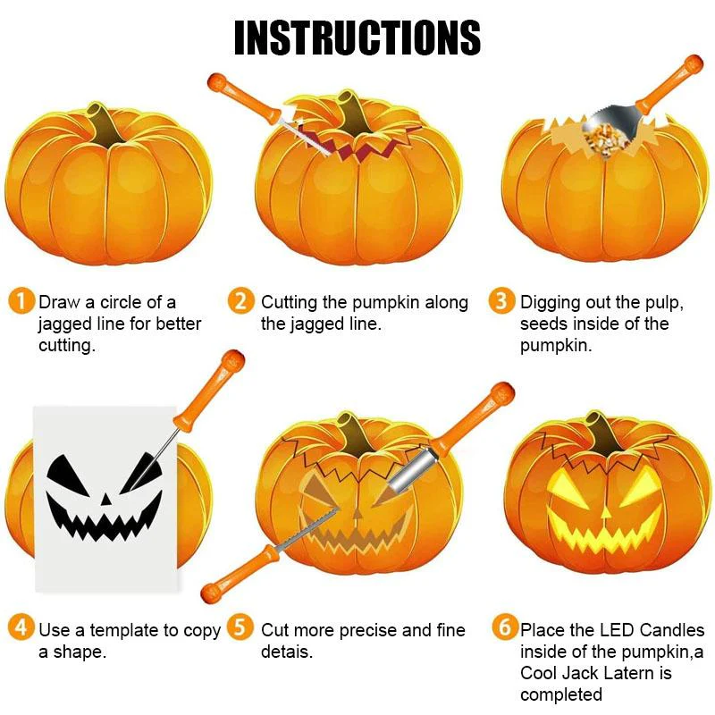Lisslune | Pumpkin Cutting Set Stainless Steel Cutting Tool Set