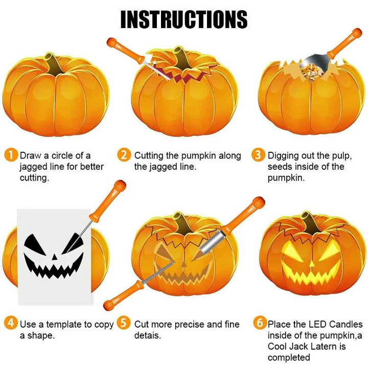 Lisslune | Pumpkin Cutting Set Stainless Steel Cutting Tool Set
