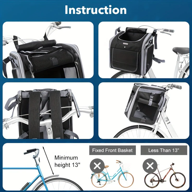 Lisslune | Expandable Bike Basket for Pets