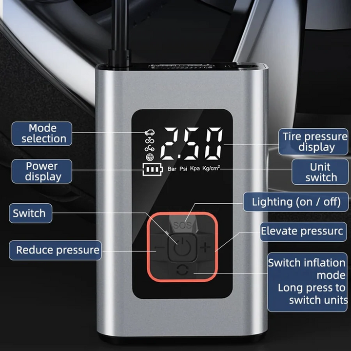 Lisslune | Smart Portable Electric Tire Inflator