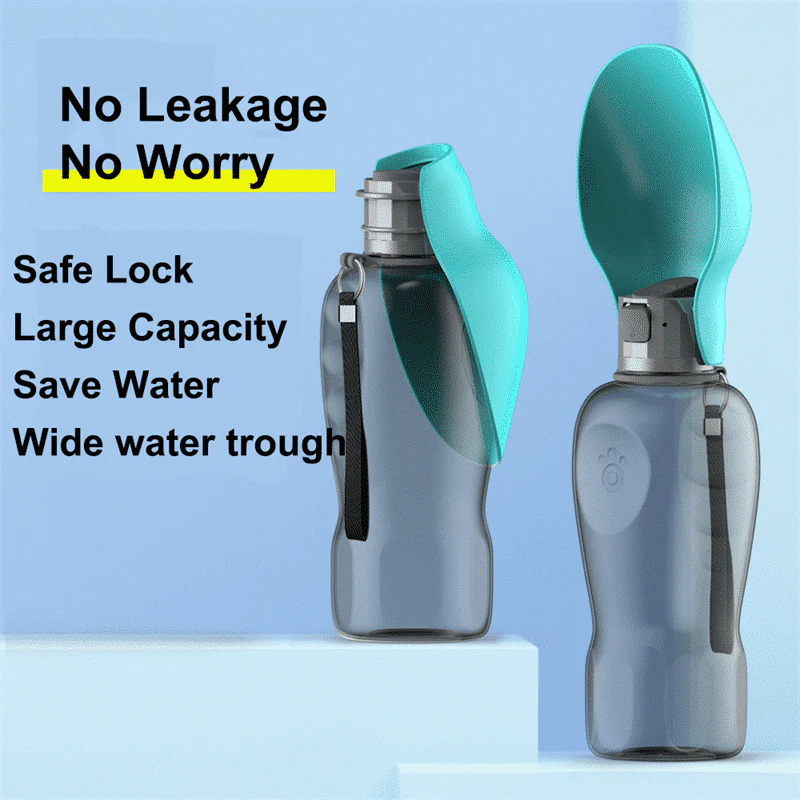 Lisslune | Travel Dog Water Bottle with Foldable Bowl, 27oz