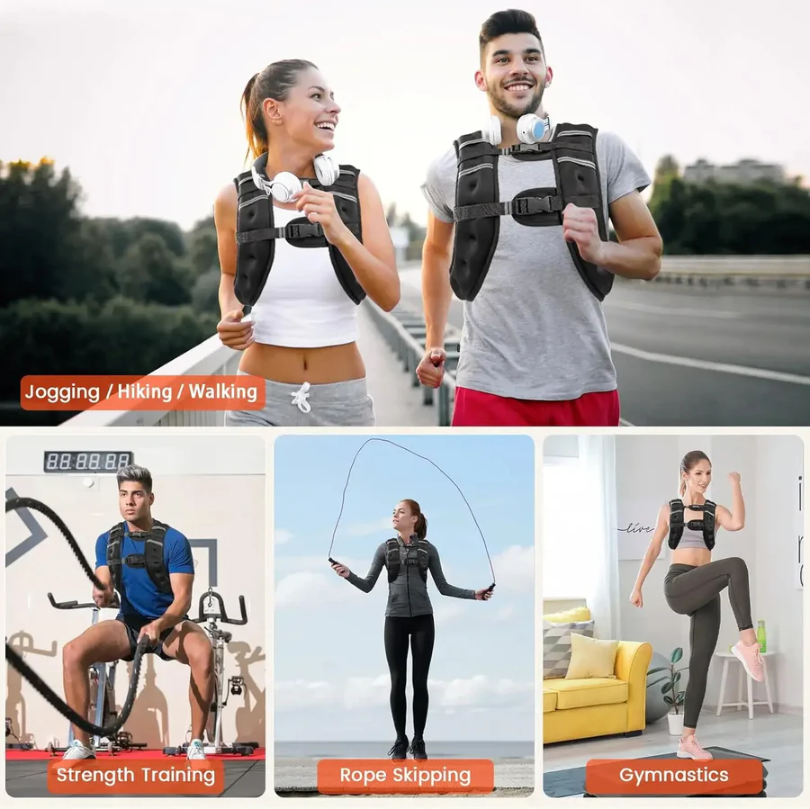 Lisslune | Adjustable Weighted Vest with Reflective Stripes