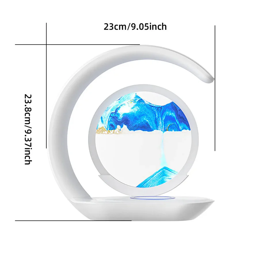 Lisslune | 3D Sand Art Table Lamp with Wireless Charger