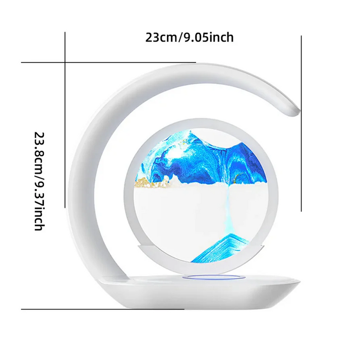 Lisslune | 3D Sand Art Table Lamp with Wireless Charger