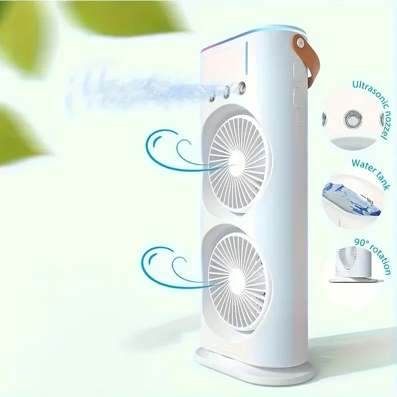 Lisslune | Double Head Portable Air Conditioner Fan
