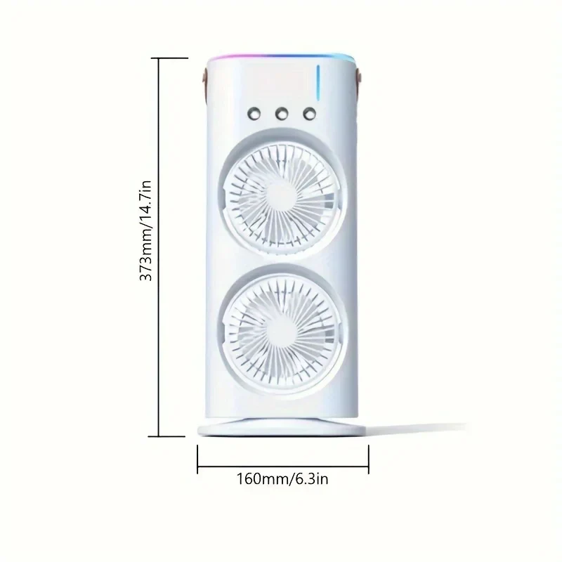 Lisslune | Double Head Portable Air Conditioner Fan