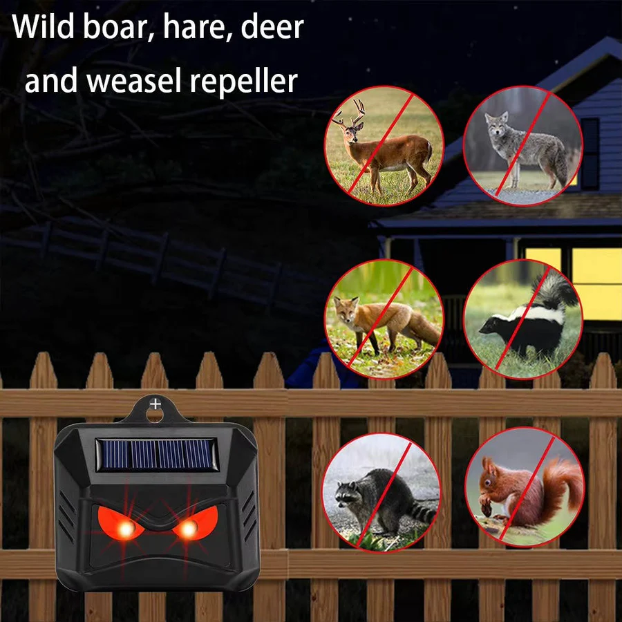Lisslune | 2pcs Solar Powered Ultrasonic Animal Repellent