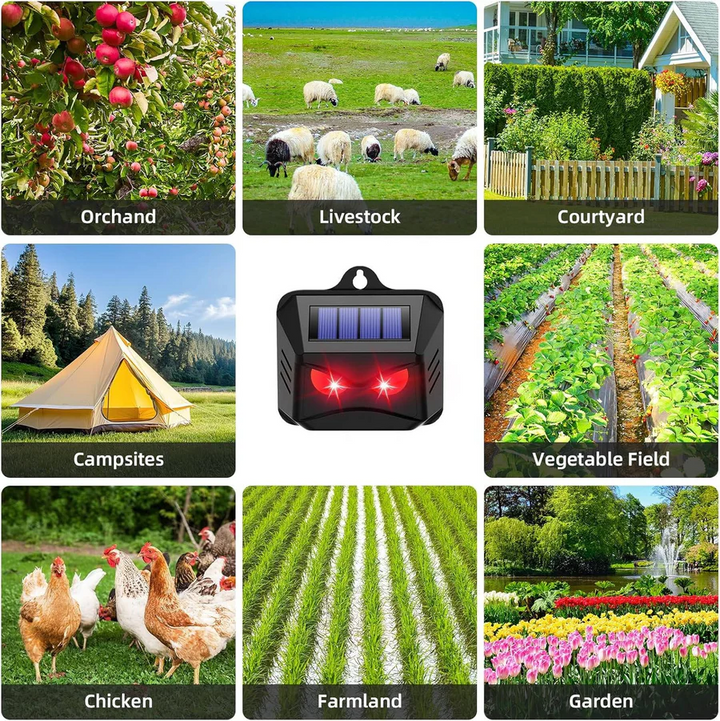Lisslune | 2pcs Solar Powered Ultrasonic Animal Repellent