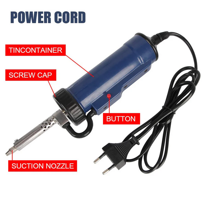 Lisslune | Desoldering Machine, Tin Sucker, Automatic Electric Solder with 3 Suction Nozzles