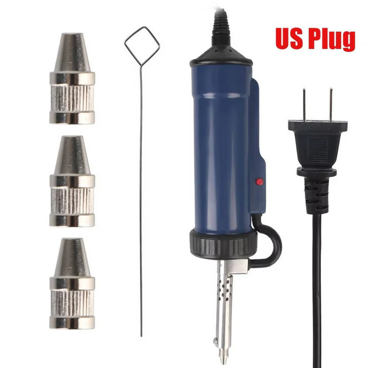 Lisslune | Desoldering Machine, Tin Sucker, Automatic Electric Solder with 3 Suction Nozzles