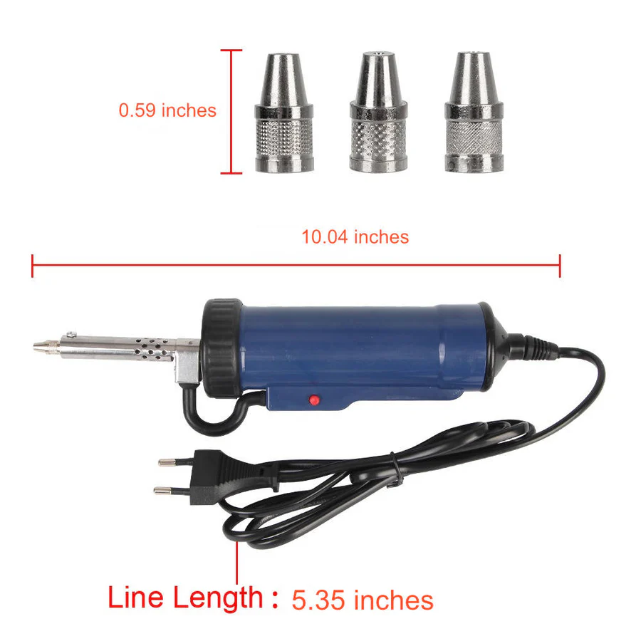 Lisslune | Desoldering Machine, Tin Sucker, Automatic Electric Solder with 3 Suction Nozzles