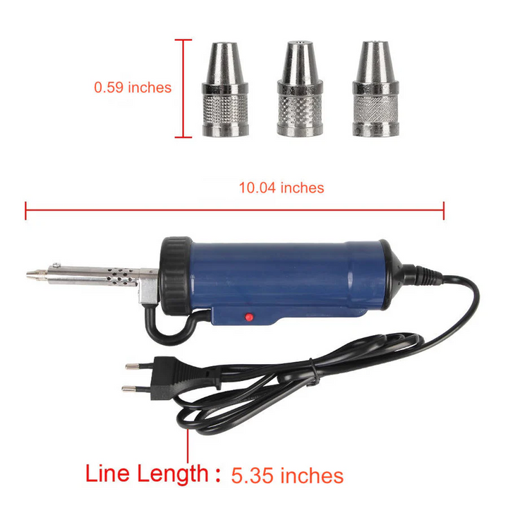 Lisslune | Desoldering Machine, Tin Sucker, Automatic Electric Solder with 3 Suction Nozzles