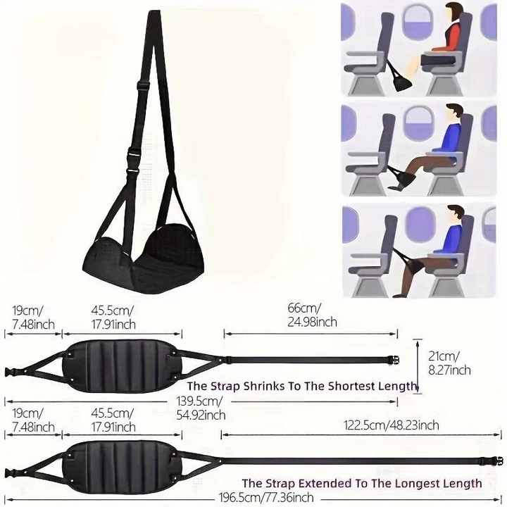 Lisslune | 2-Pack Foot Hammock, Portable Travel & Under-Desk Leg Rest with Adjustable Straps